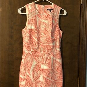 Banana republic coral and tan work dress